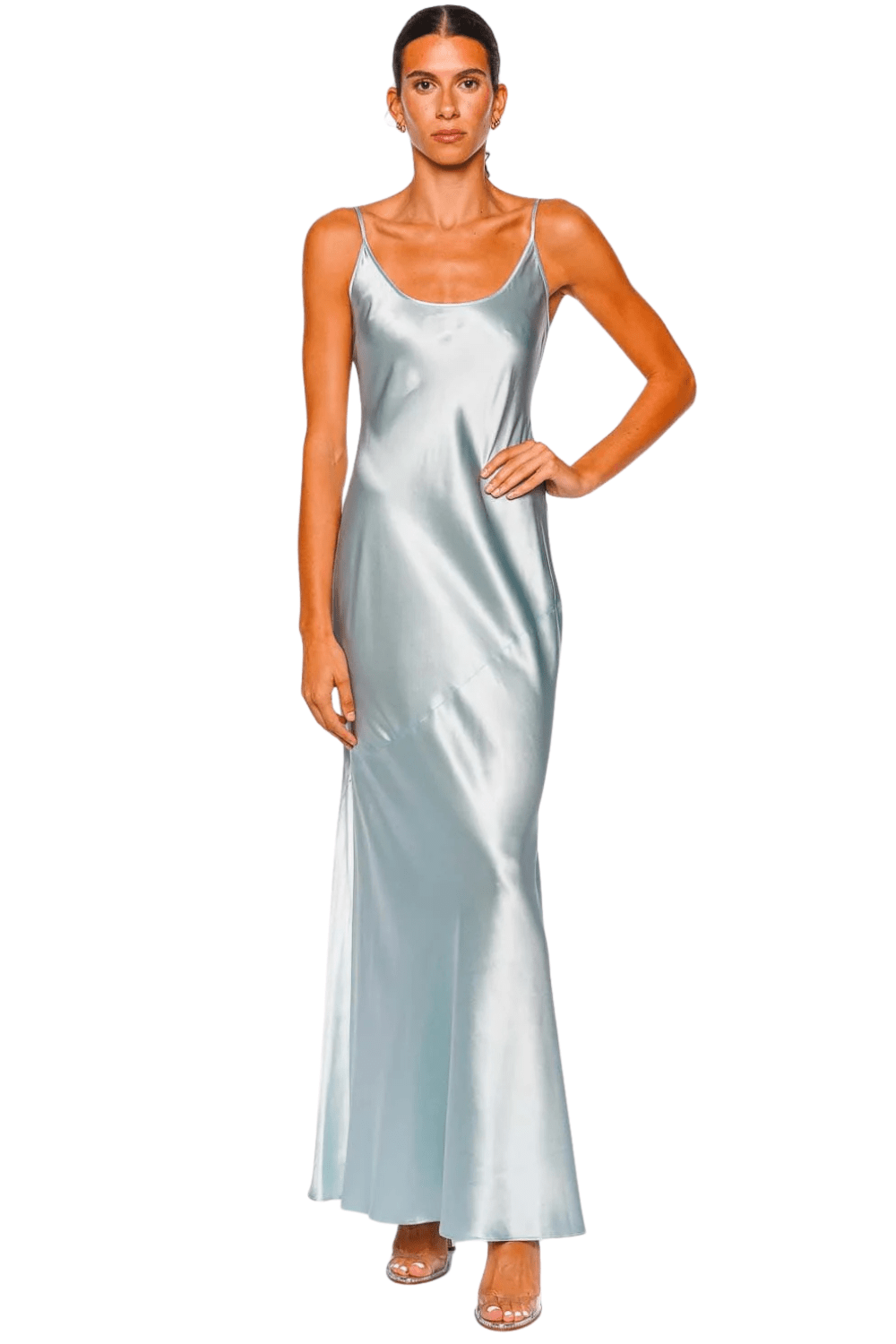 L'AGENCE Charmaine Pale Blue Silk Gown
