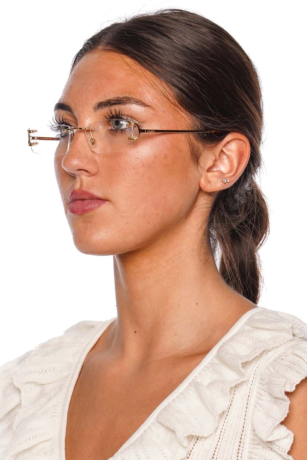 Cartier Eyewear Cartier Gold Rimless Eyeglasses