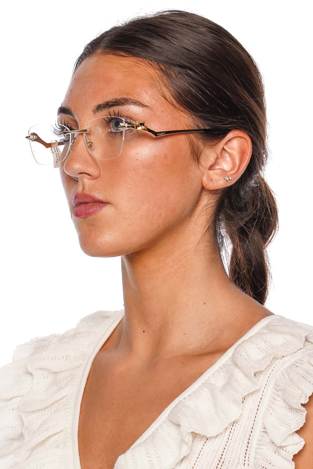 Cartier Eyewear Cartier Gold Frameless Clear Glasses