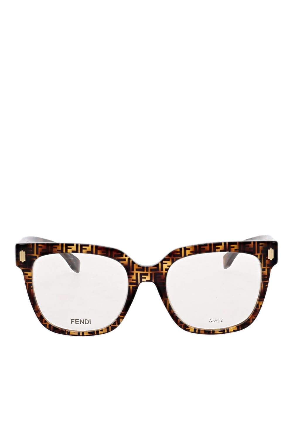 Fendi Eyewear Fendi Tortoise Shell Acetate Square Glasses