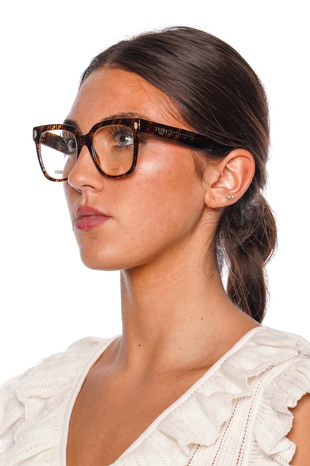 Fendi Eyewear Fendi Tortoise Shell Acetate Square Glasses