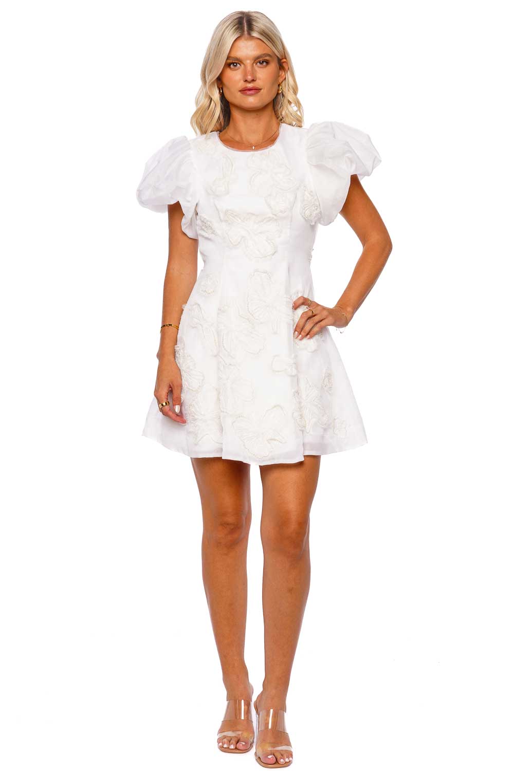 Aje. Vera Beaded Flower Mini Dress