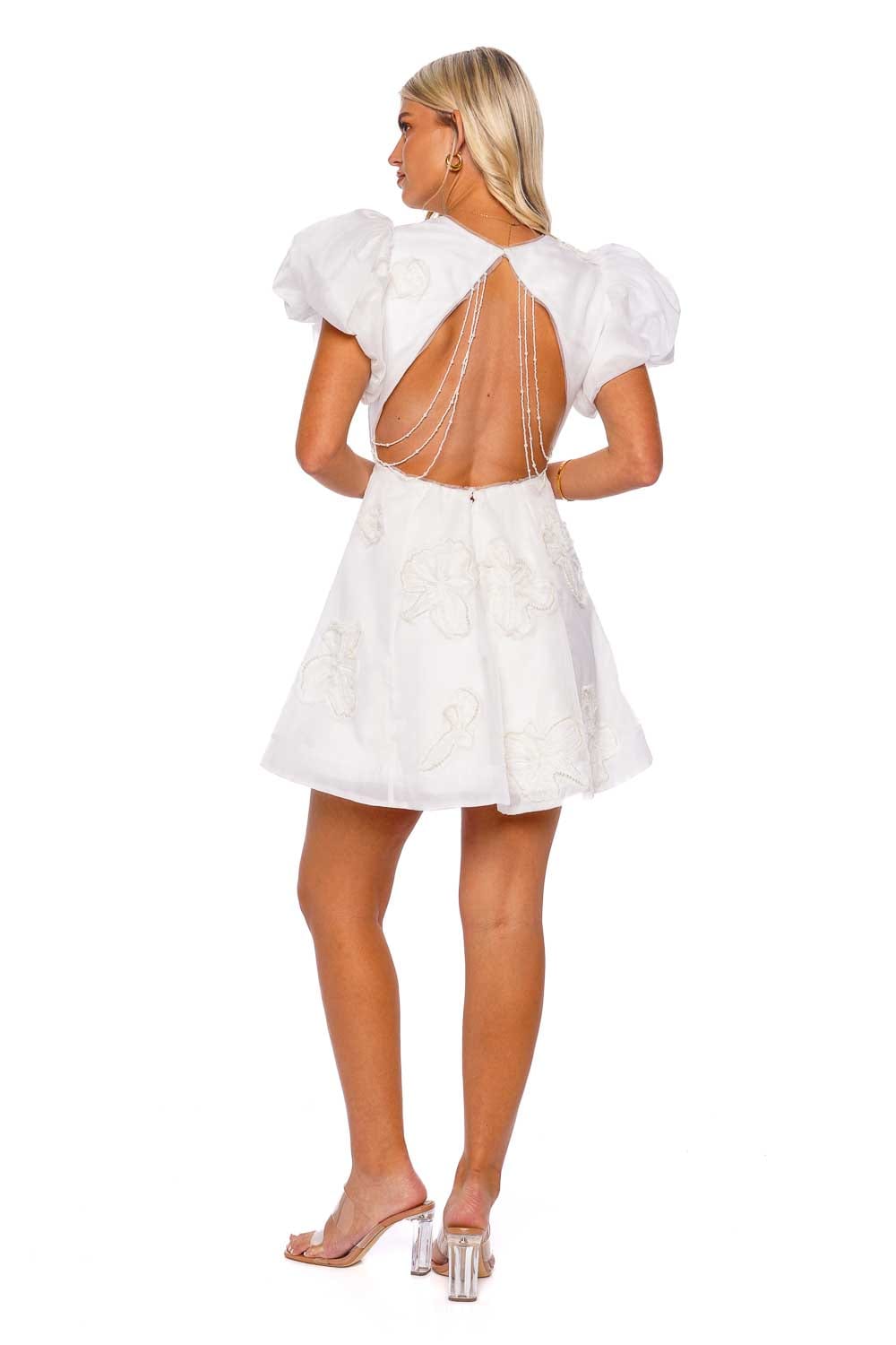 Aje. Vera Beaded Flower Mini Dress