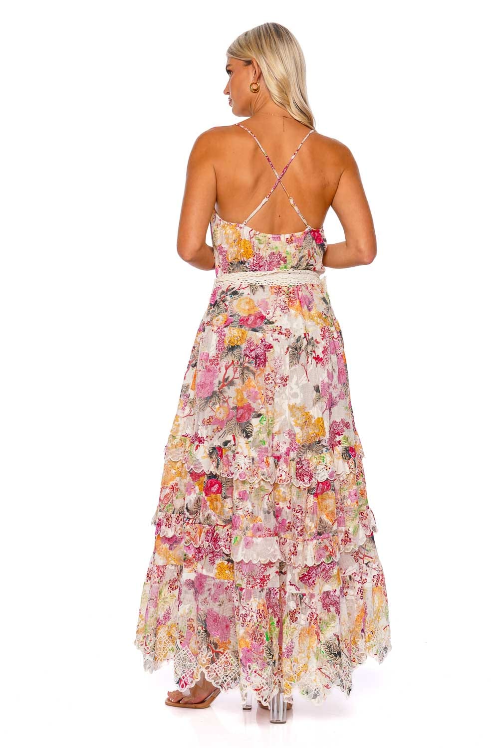 Hemant and Nandita Charu Floral Embroidered Maxi Dress