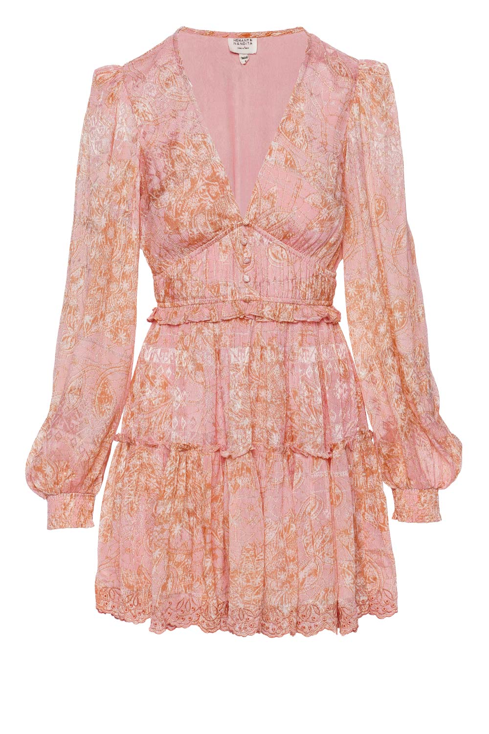 Hemant and Nandita Pakhi Long Sleeve Mini Dress