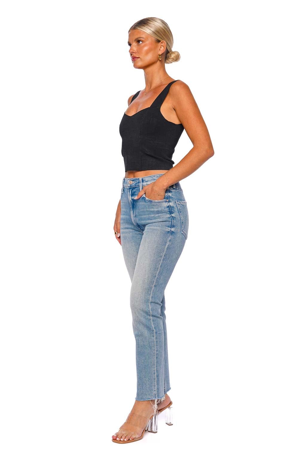 MOTHER Denim HIGH WAISTED RIDER ANKLE FRAY