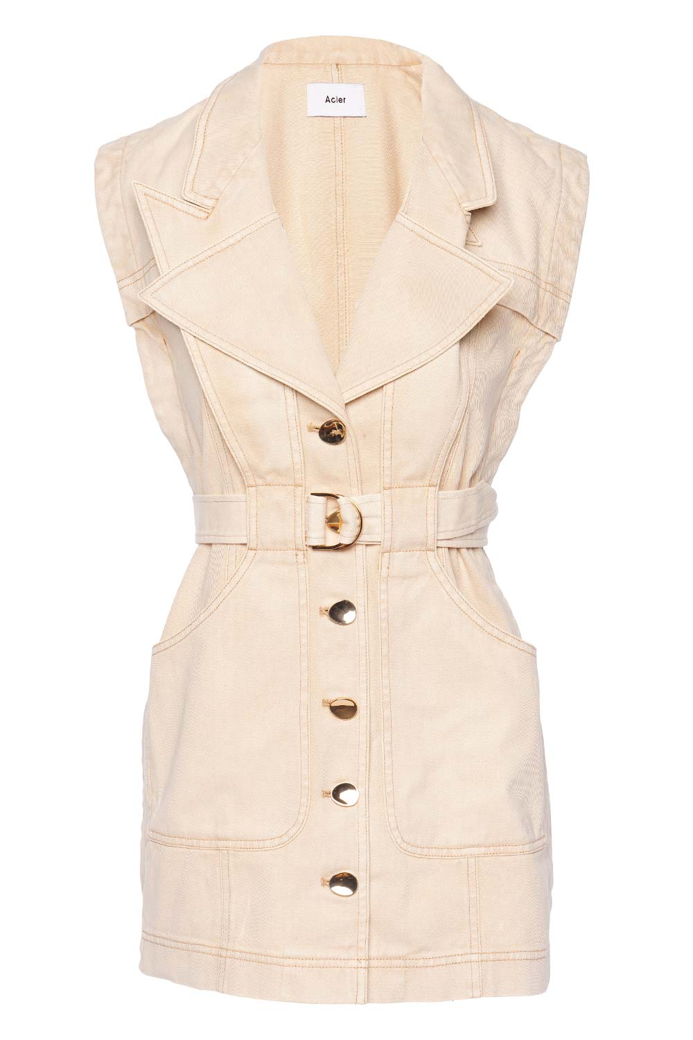 Acler Orchal Coconut Belted Mini Dress