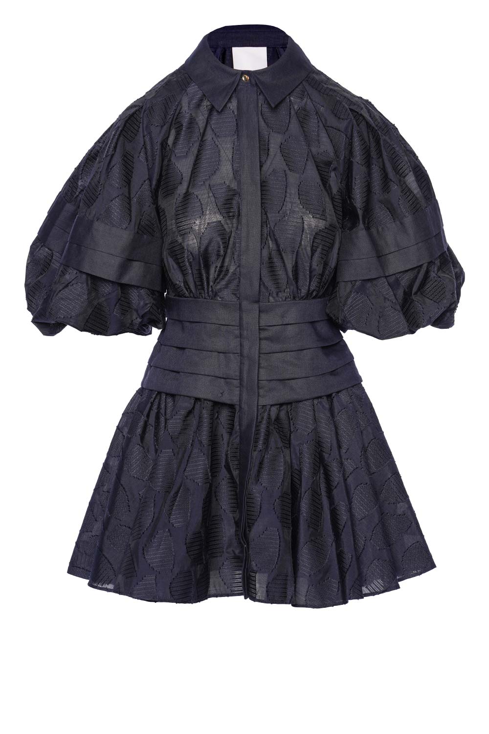 Acler Peterson French Navy Puff Sleeve Mini Dress