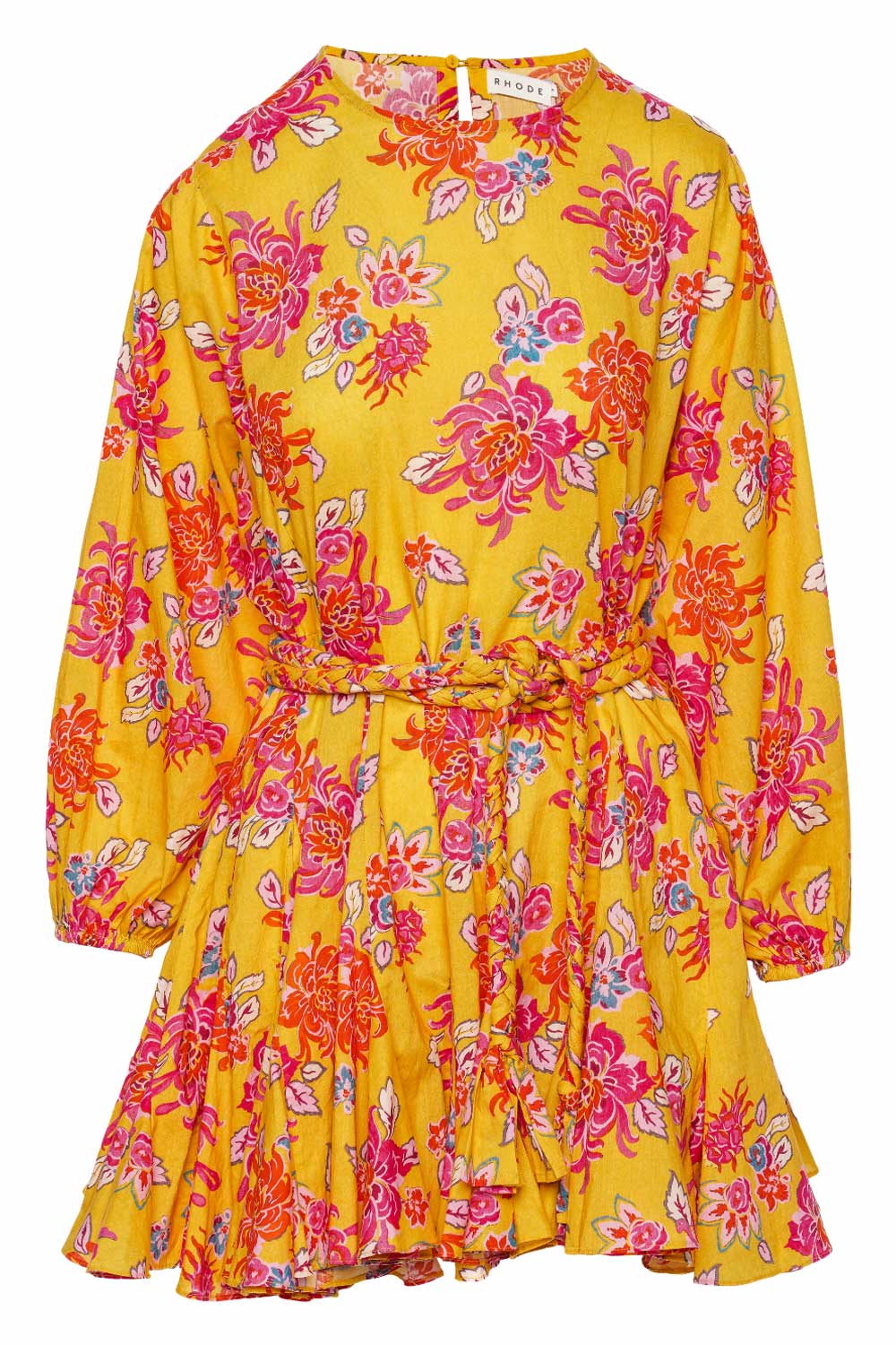 Rhode Ella Gold Lani Belted Mini Dress