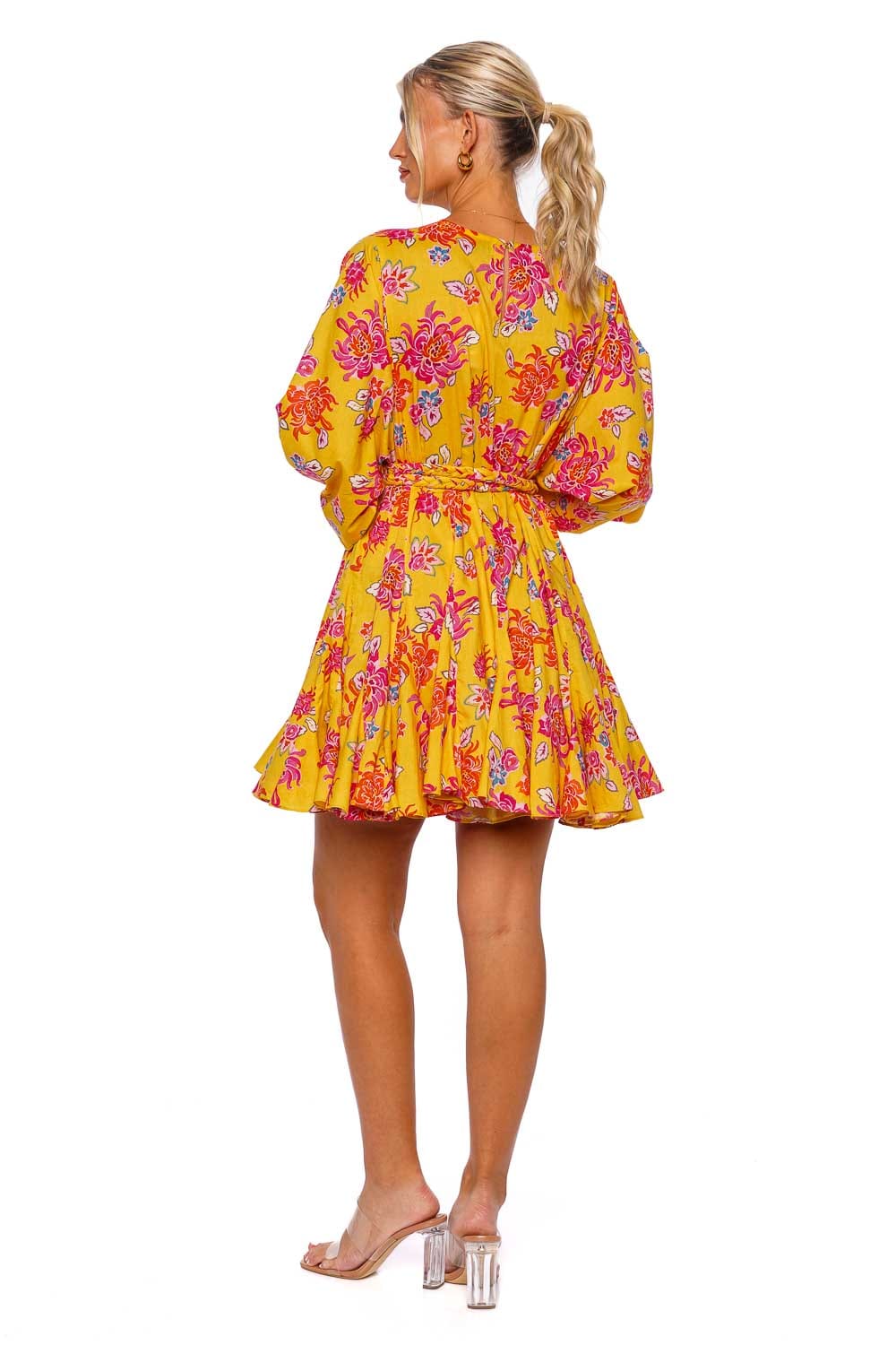 Rhode Ella Gold Lani Belted Mini Dress