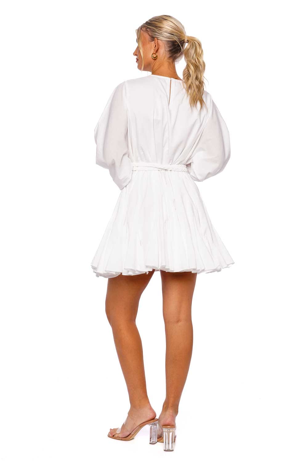 Rhode Ella White Belted Mini Dress