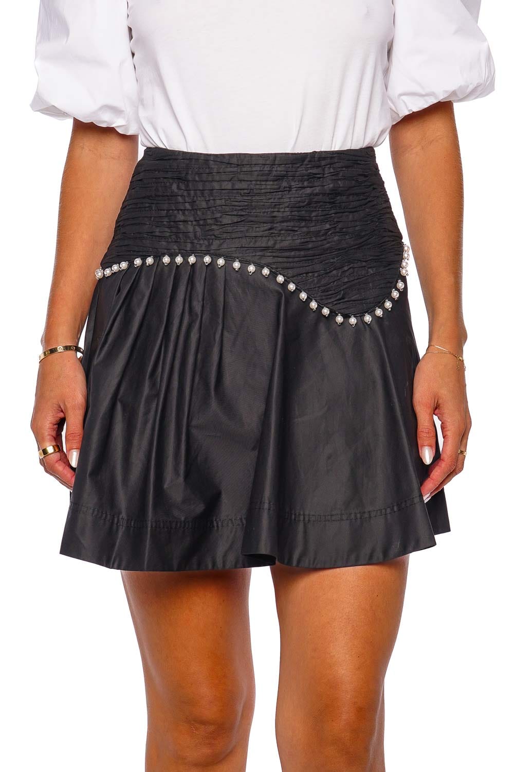Aje. Florence Pearl Trim Mini Skirt