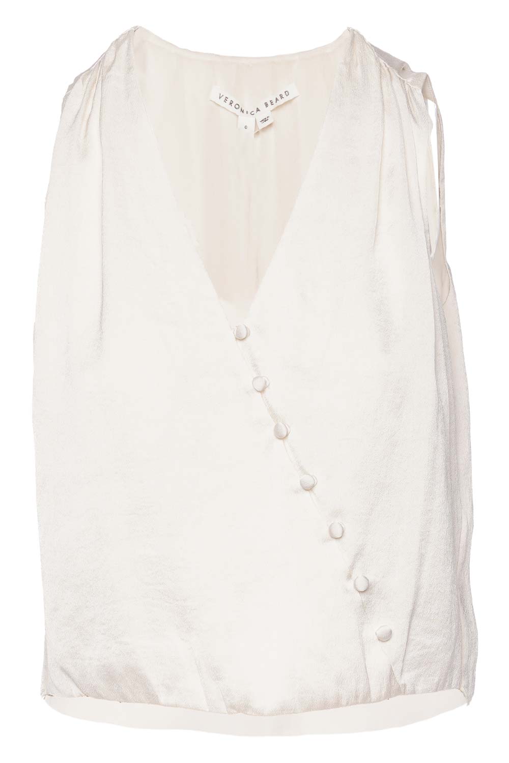 Veronica Beard Rahi Off White Sleeveless Crepe Top