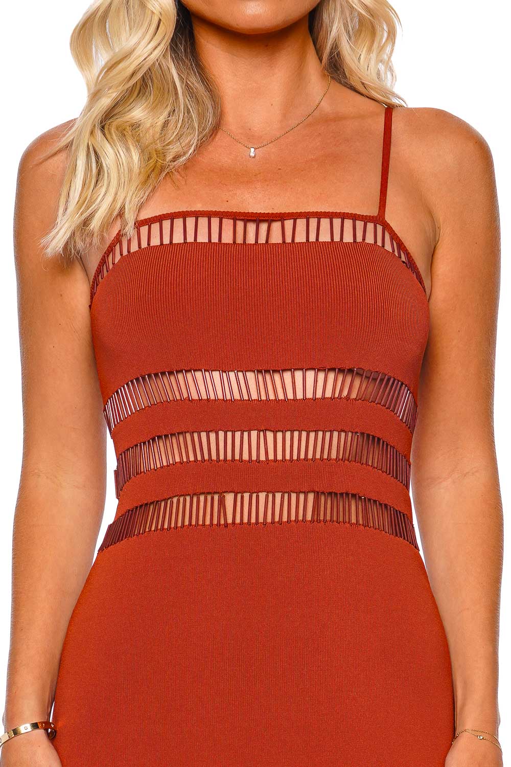 Cult Gaia Olitan Beaded Knit Midi Dress