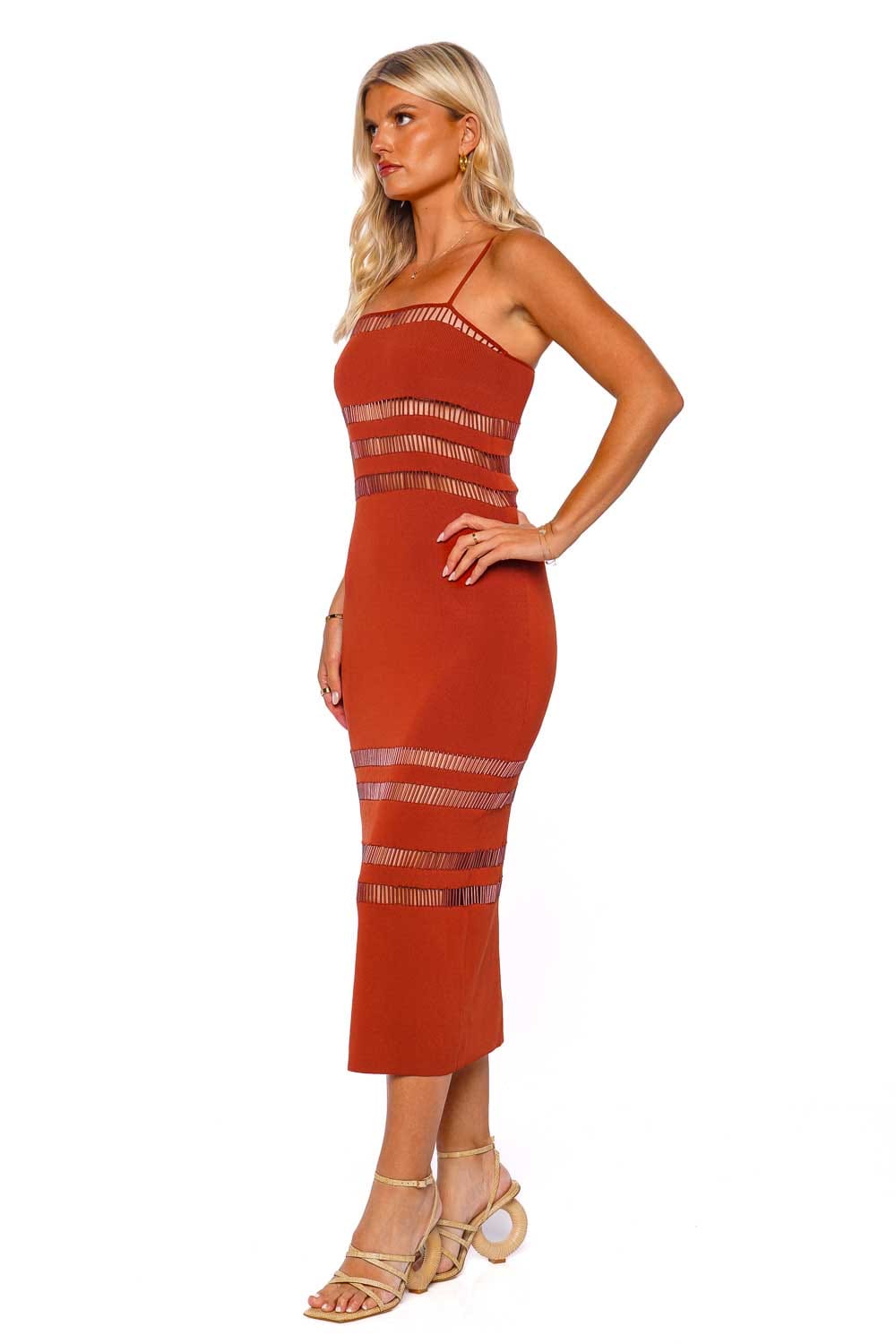 Cult Gaia Olitan Beaded Knit Midi Dress