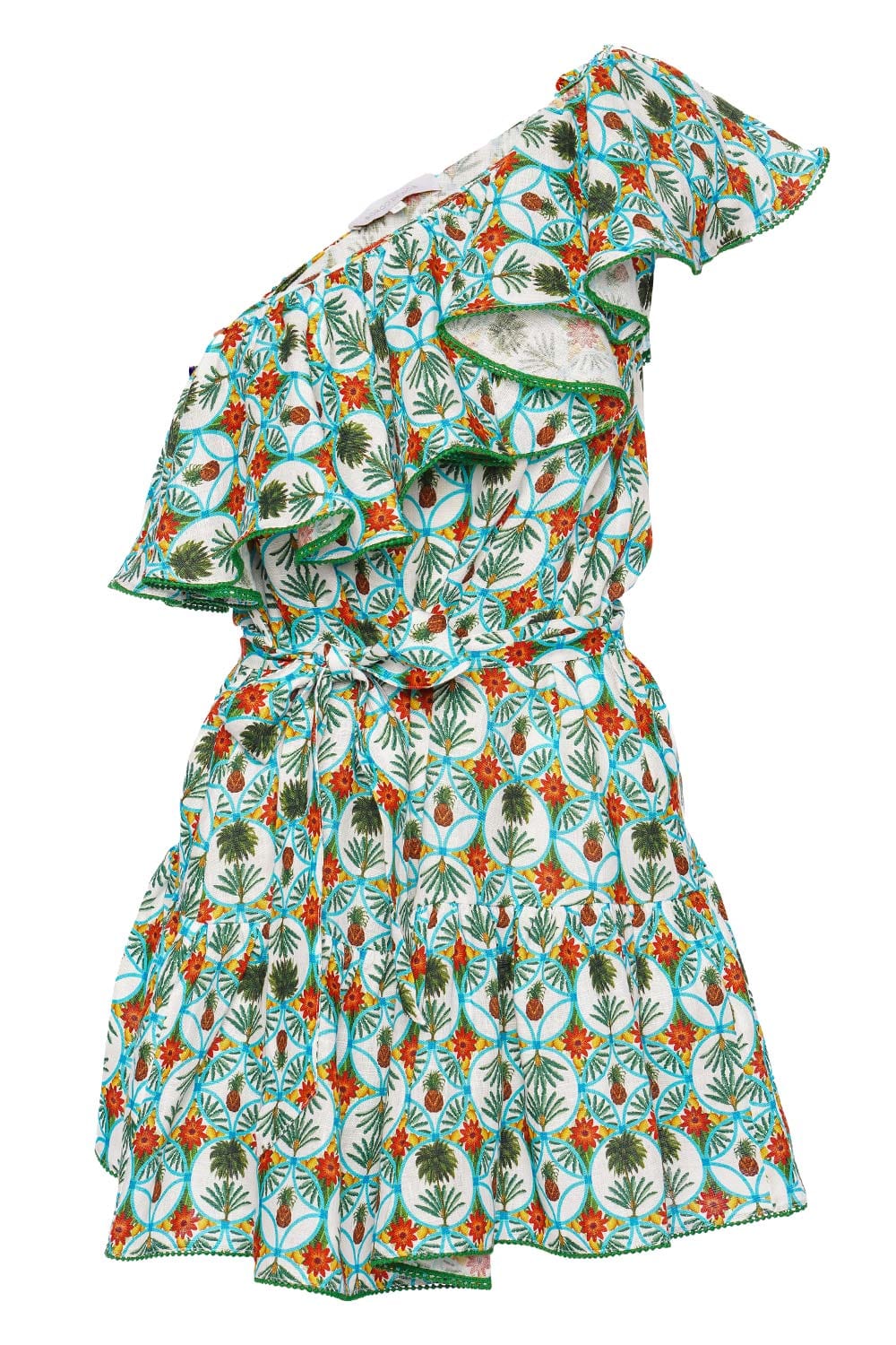 Borgo de Nor Pietra Linen One Shoulder Mini Dress