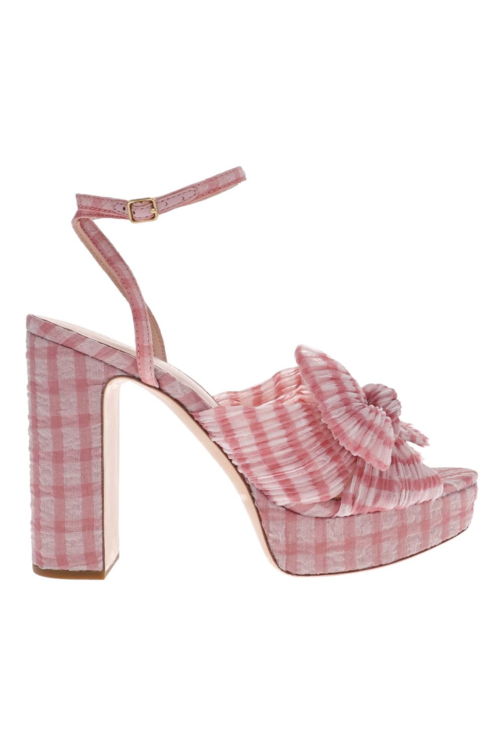 Loeffler Randall Natalia Pink Gingham Platform Sandal