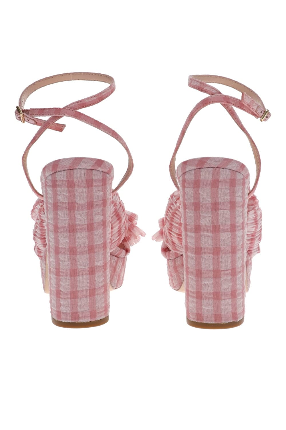 Loeffler Randall Natalia Pink Gingham Platform Sandal
