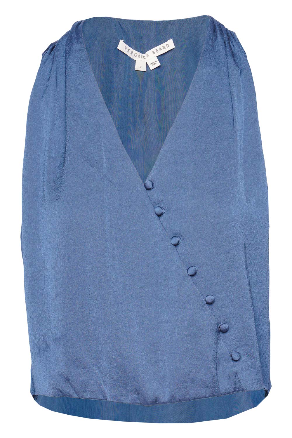 Veronica Beard Rahi Lagoon Blue Sleeveless Crepe Top