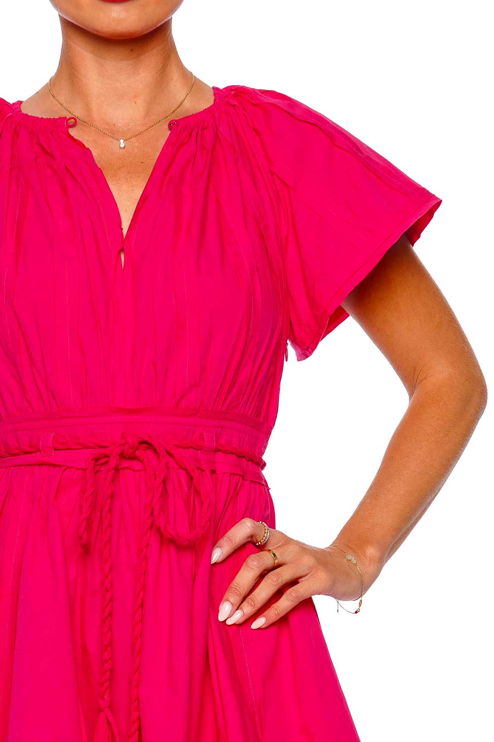 Ulla Johnson Jessa Orchid Belted Cotton Mini Dress