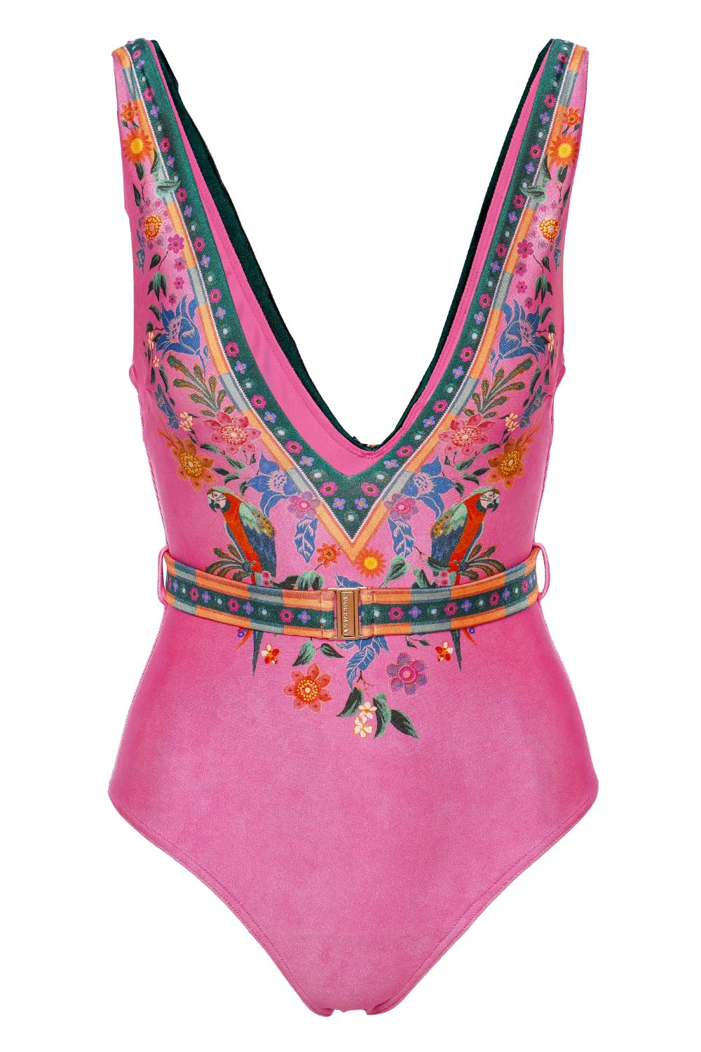 ZIMMERMANN Ginger Belted Plunge One Piece Swimsuit