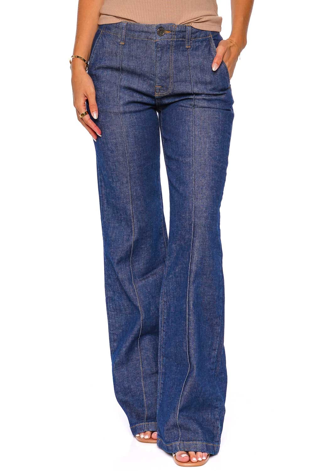 SIMKHAI Ansel Imperial High Rise Flare Jeans