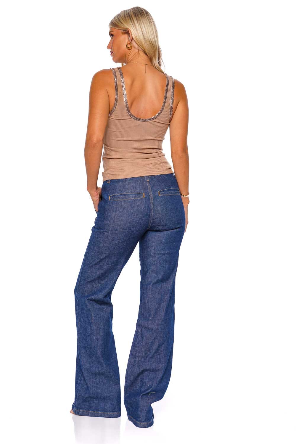 SIMKHAI Ansel Imperial High Rise Flare Jeans