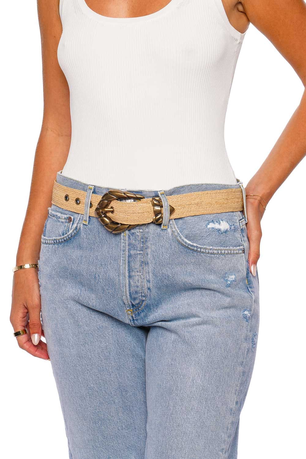 IRO Embella Natural Raffia Belt