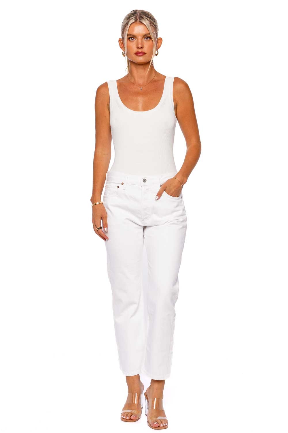 AGOLDE Parker Milkshake Straight Leg Jeans