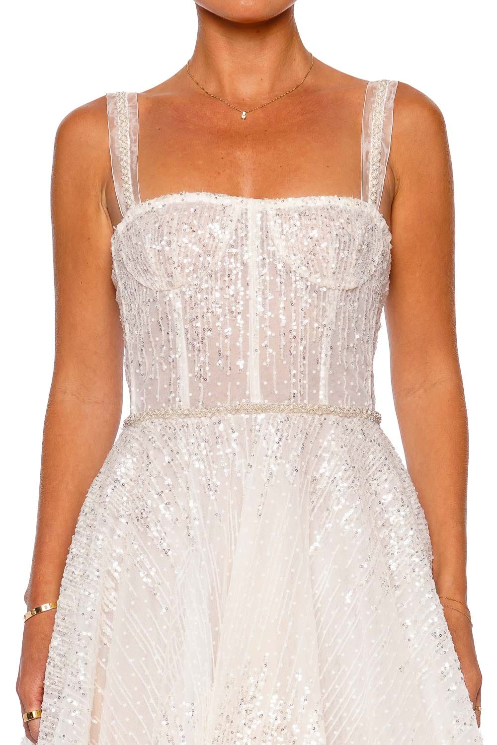 Bronx and Banco Mademoiselle Embellished Bridal Midi Dress
