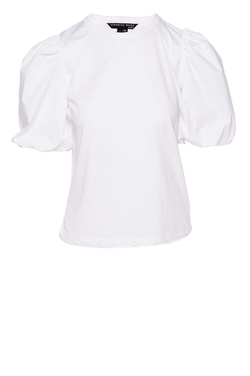 Veronica Beard Morrison White Puff Sleeve Top