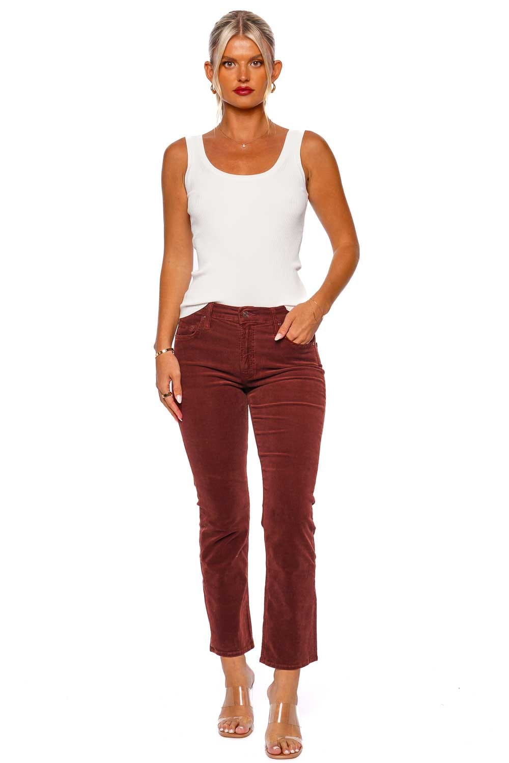 MOTHER Denim The Mid Rise Rider Ankle Rum Russian Jeans