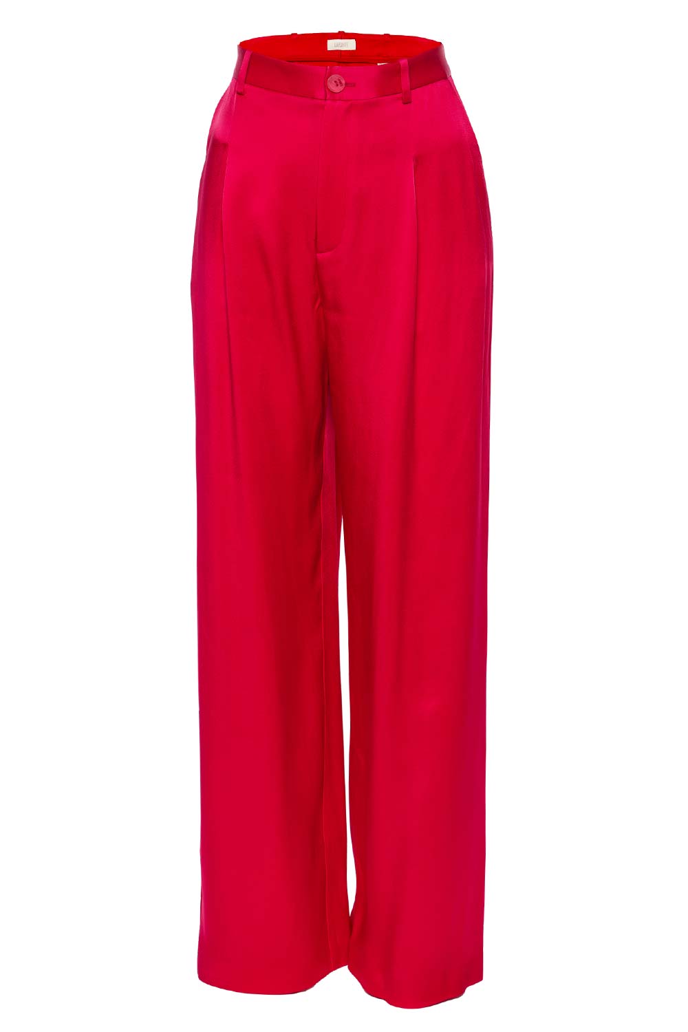 LAPOINTE Cerise Doubleface Satin Pleated Pant
