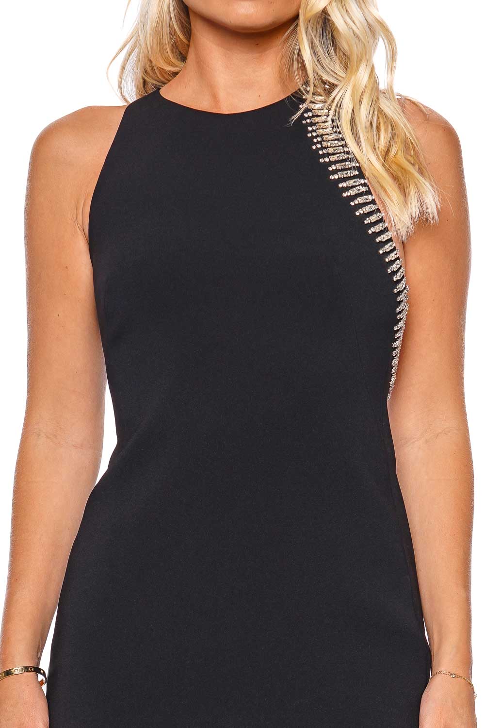 A.L.C. Skyler Black Crystal Embellished Sleeveless Gown