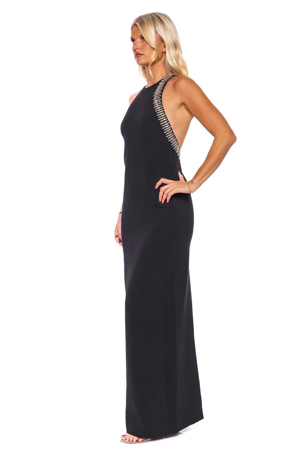 A.L.C. Skyler Black Crystal Embellished Sleeveless Gown
