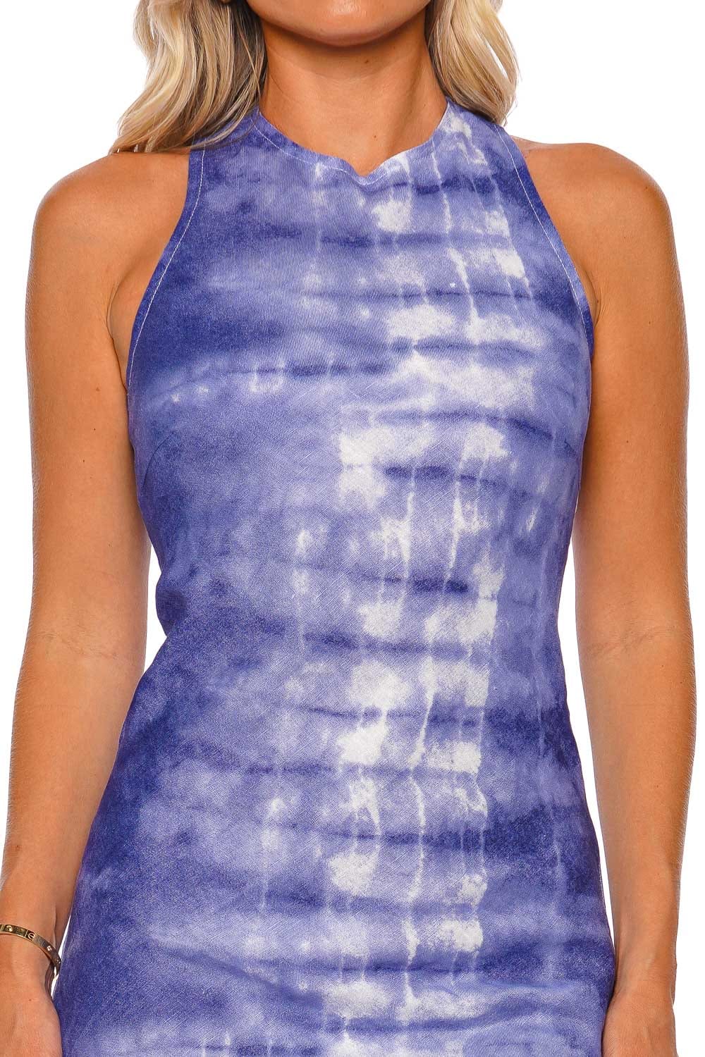 Faithfull The Brand Lobo Slate Tie Dyed Linen Maxi Dress