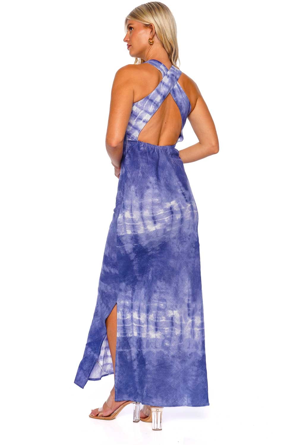 Faithfull The Brand Lobo Slate Tie Dyed Linen Maxi Dress