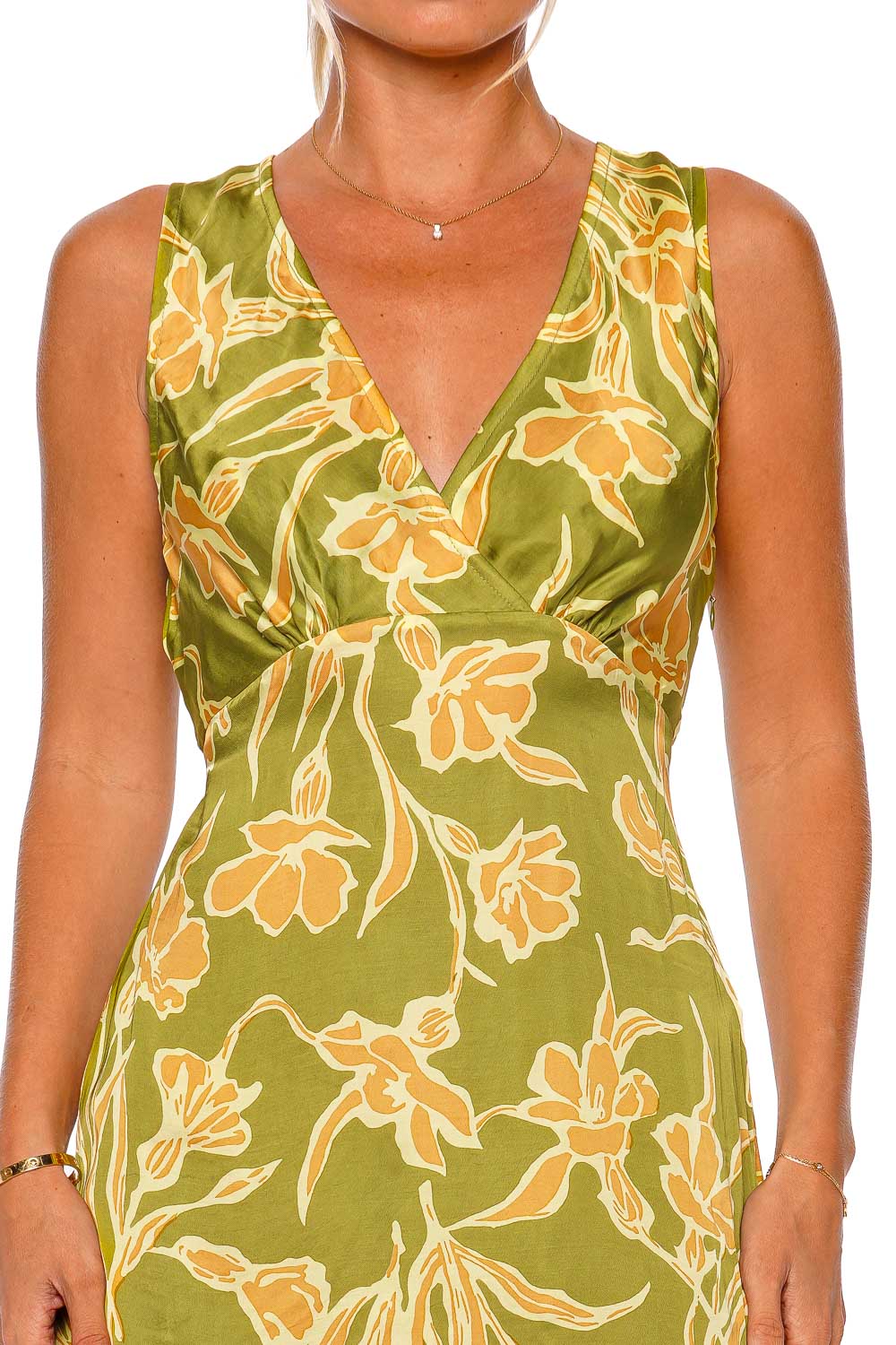 Faithfull The Brand Sheena Faro Floral V Neck Mini Dress