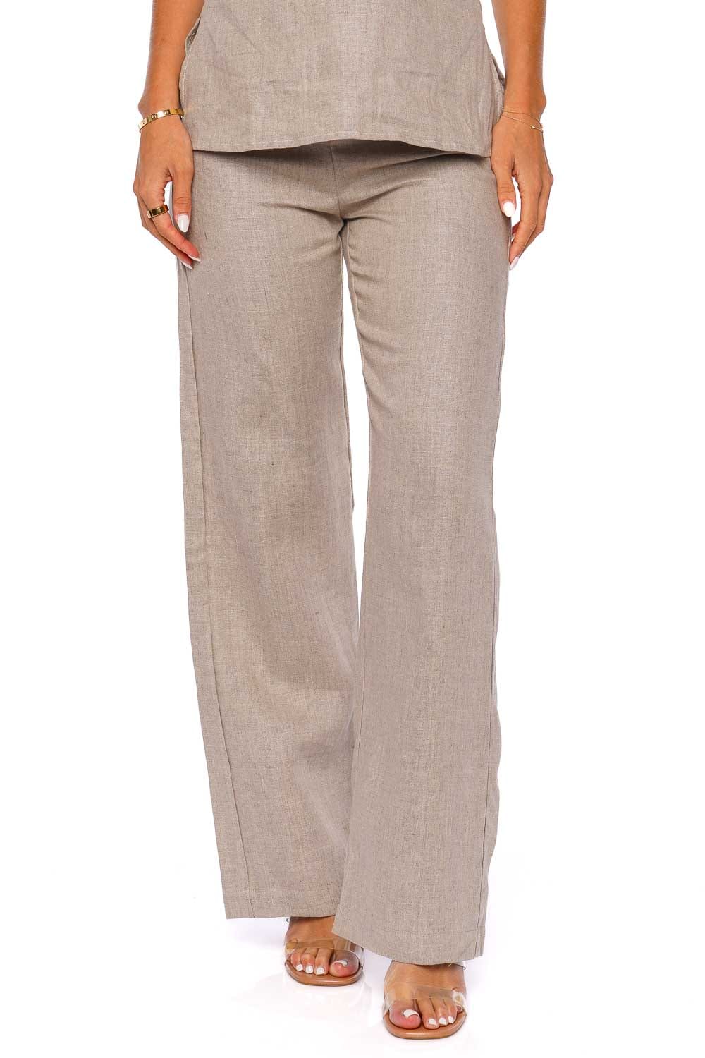 Faithfull The Brand Vincente Natural Linen Straight Leg Pant