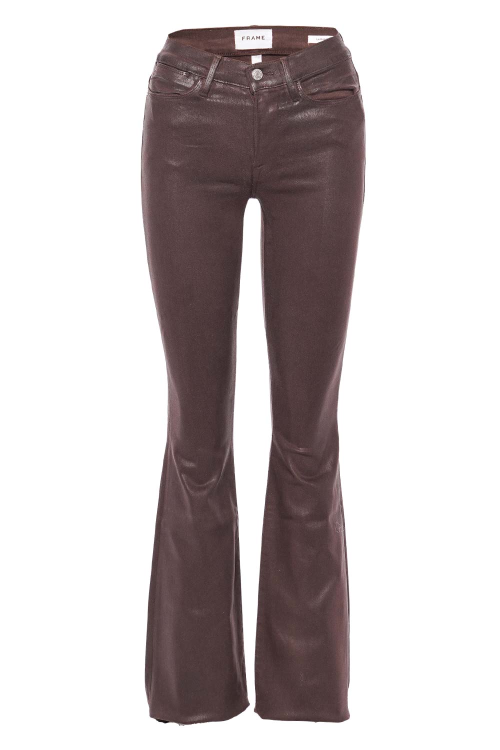 Le High Flare Espresso Coated Jeans