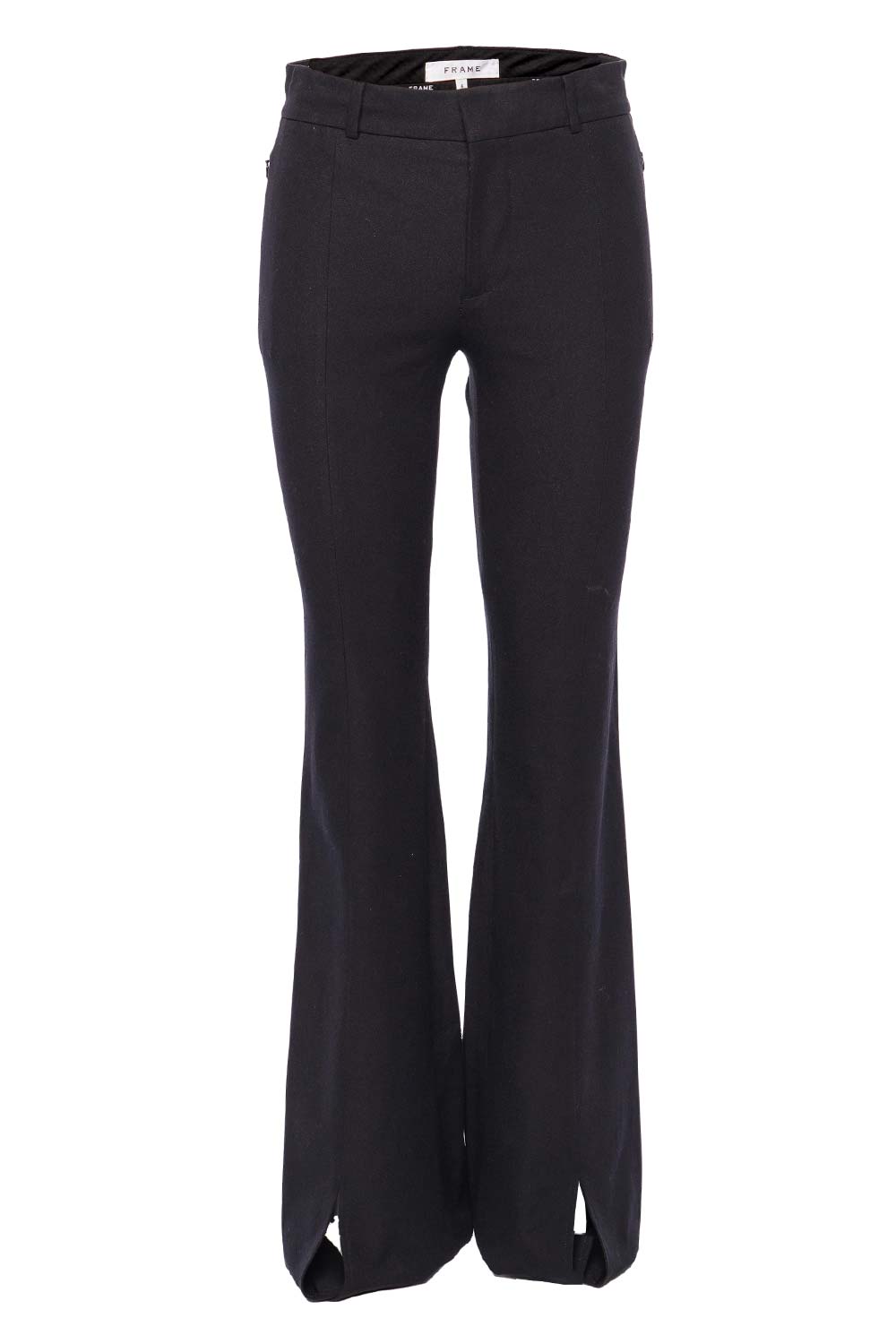 FRAME Le High Noir Split Front Trousers