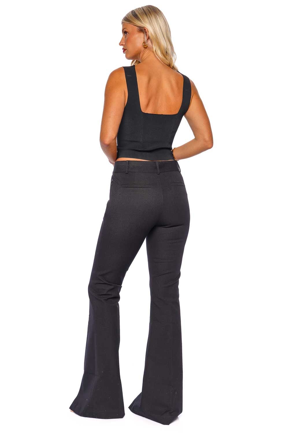 FRAME Le High Noir Split Front Trousers