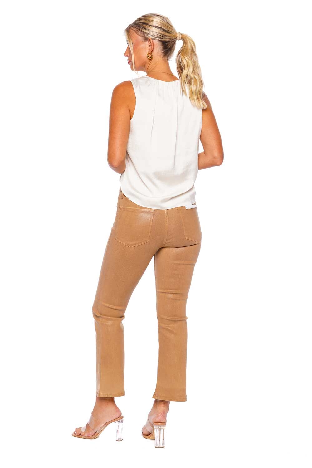 FRAME Le Crop Mini Bootcut Coated Jeans