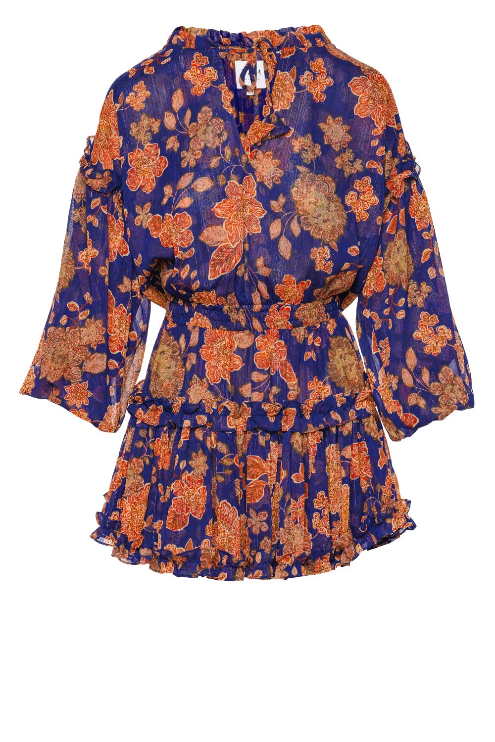 MISA LOS ANGELES Elena Blue Marigold Flora Mini Dress
