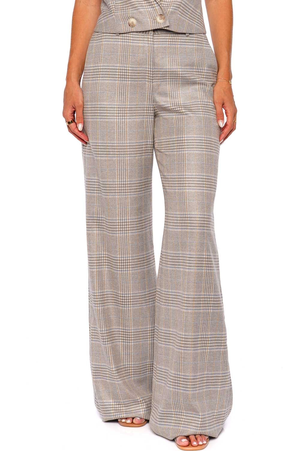 L'AGENCE PILAR WIDE LEG PANT 2625NOR IVORY/NEUTRAL MULTI