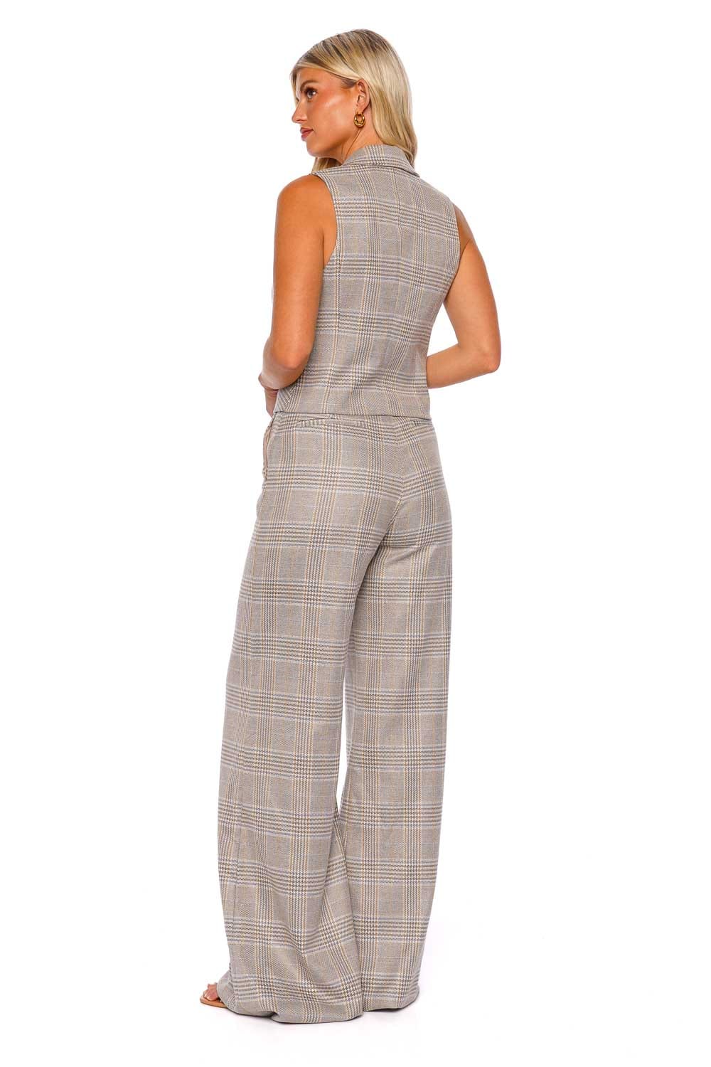 L'AGENCE PILAR WIDE LEG PANT 2625NOR IVORY/NEUTRAL MULTI