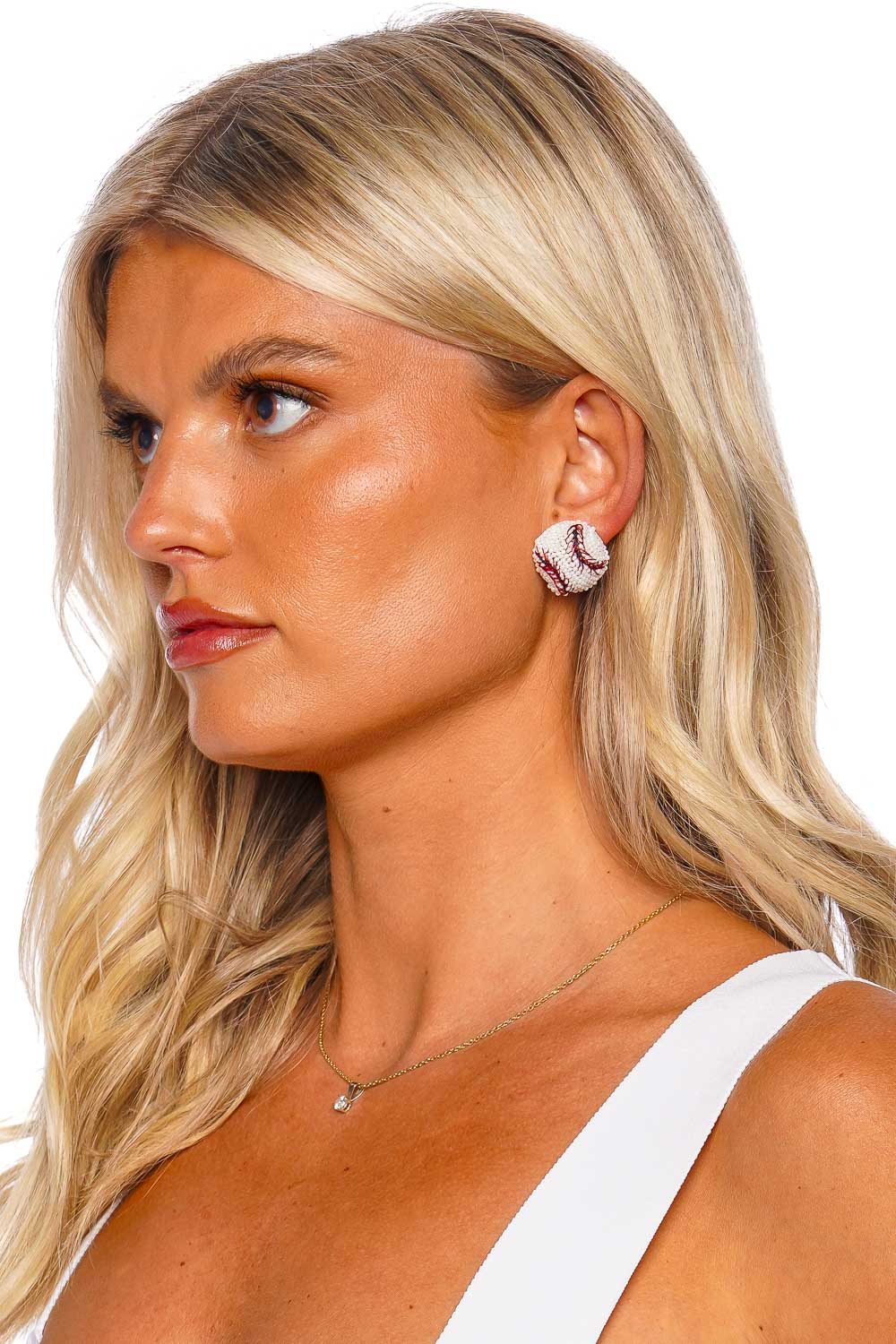 Mignonne Gavigan Baseball Beaded Stud Earrings