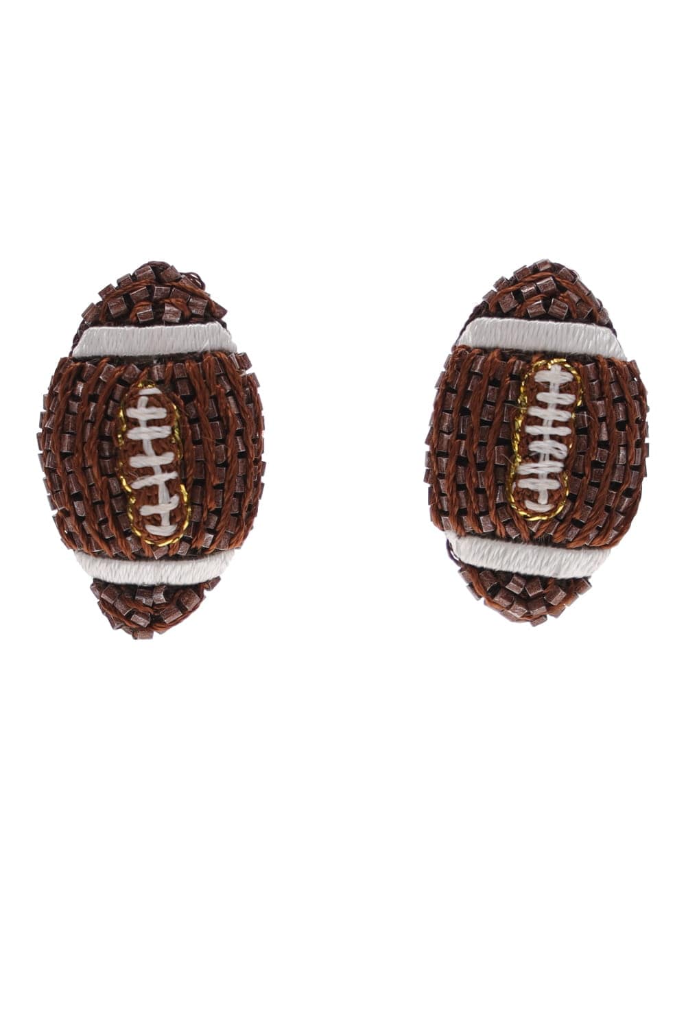 Mignonne Gavigan Football Beaded Stud Earrings