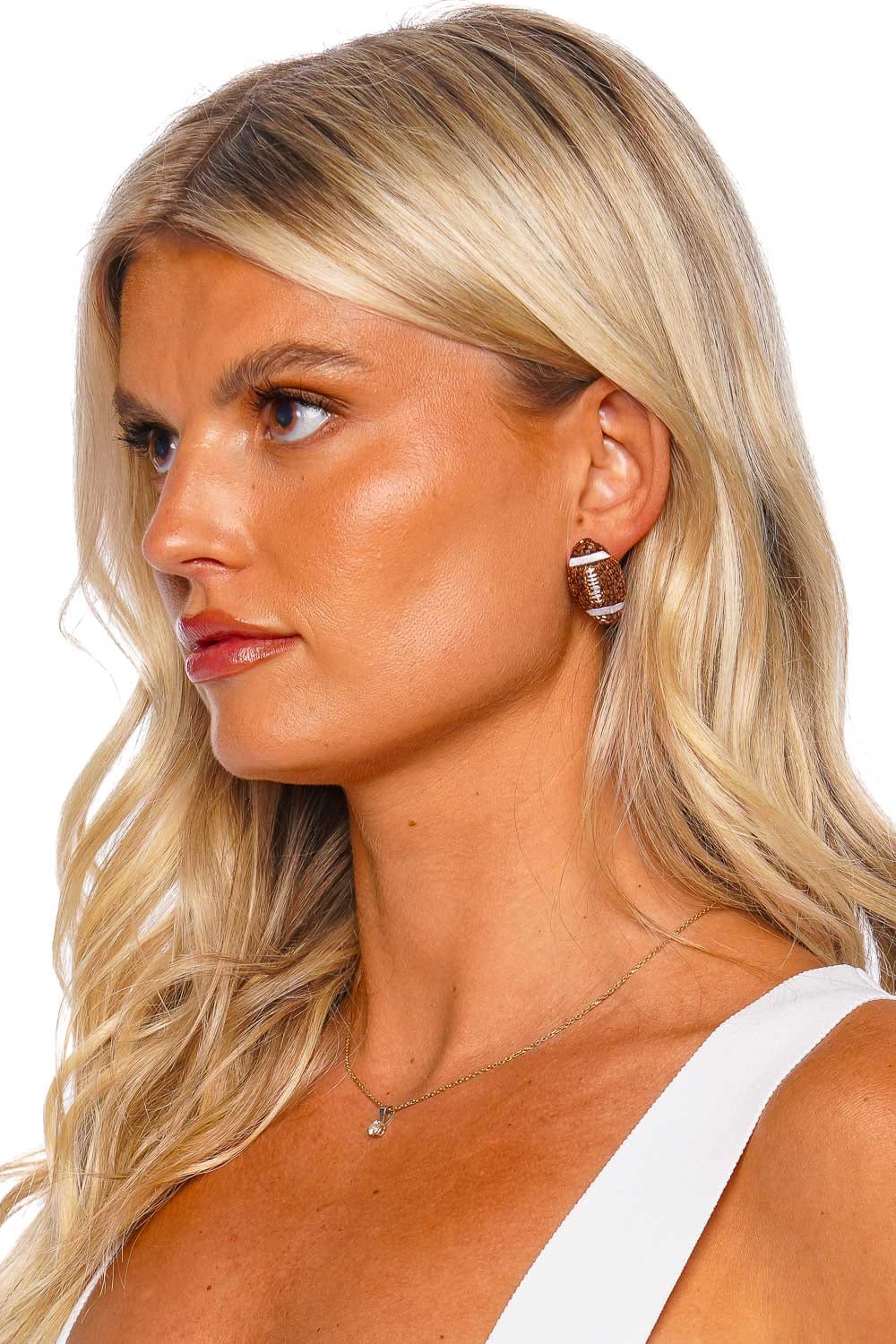 Mignonne Gavigan Football Beaded Stud Earrings