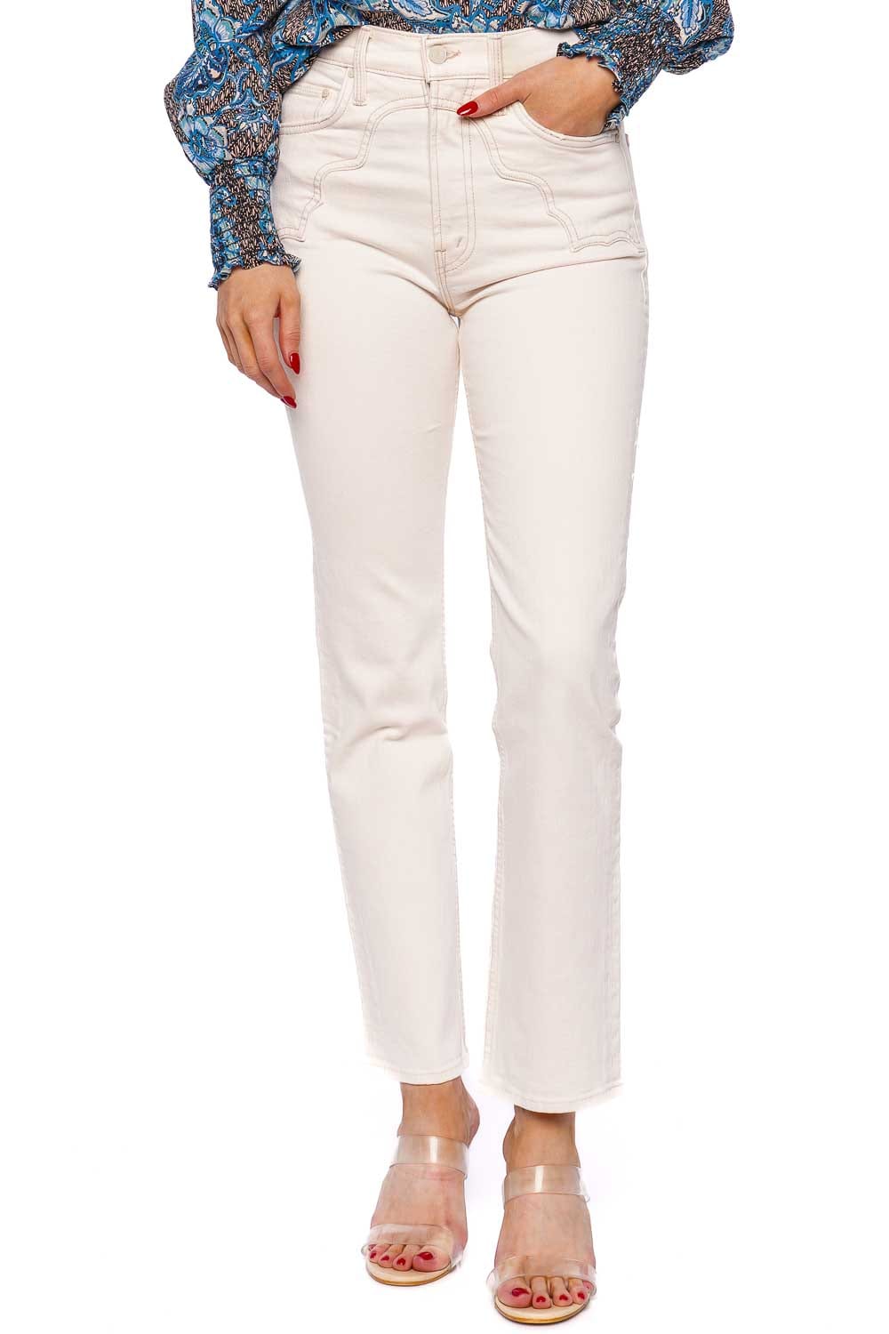 MOTHER Denim The Buckle Bunny Rider Act Natural Ankle Jean